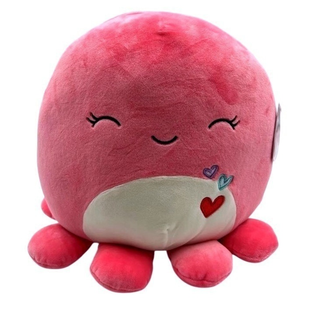 Squishmallows 12" Abby Octopus Plush Toy Pink Heart Stuffed Animal NEW